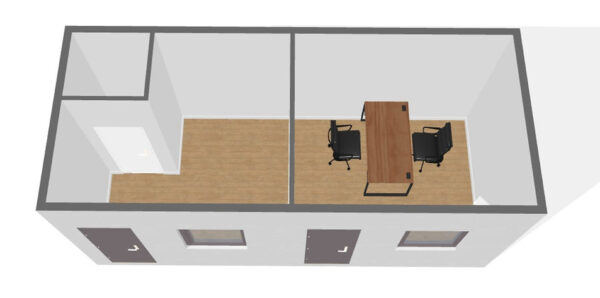 Conteneur social 21 m² – avec cuisine, WC et vestiaire – Image 4